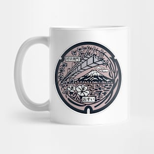 Fujikawaguchiko Manhole Cover Art Alternative color Mug